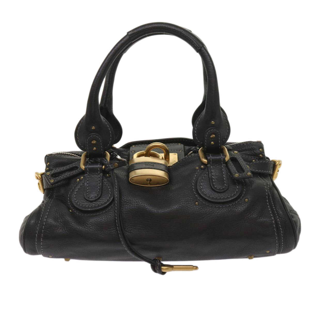 Chloe Paddington Shoulder Bag Leather Black 03 09 51 5276 Auth am5750