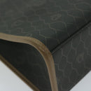 Christian Dior Honeycomb Canvas Hand Bag PVC Leather Black Auth am5756-16