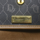 Christian Dior Honeycomb Canvas Hand Bag PVC Leather Black Auth am5756-10