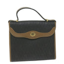 Christian Dior Honeycomb Canvas Hand Bag PVC Leather Black Auth am5756-13