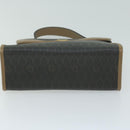 Christian Dior Honeycomb Canvas Hand Bag PVC Leather Black Auth am5756-5