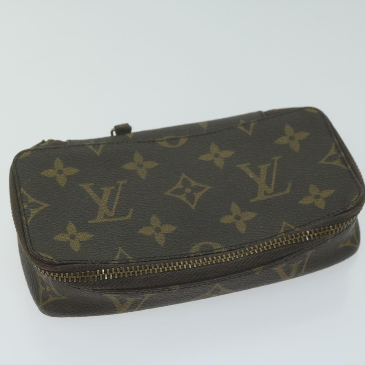 LOUIS VUITTON Monogram Poche Monte Carlo Jewelry Box Vintage M47352 Auth am5758