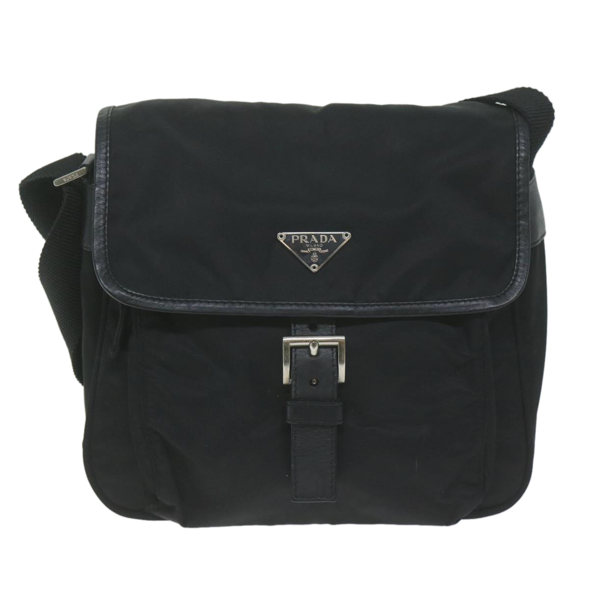 PRADA Shoulder Bag Nylon Black Auth am5761