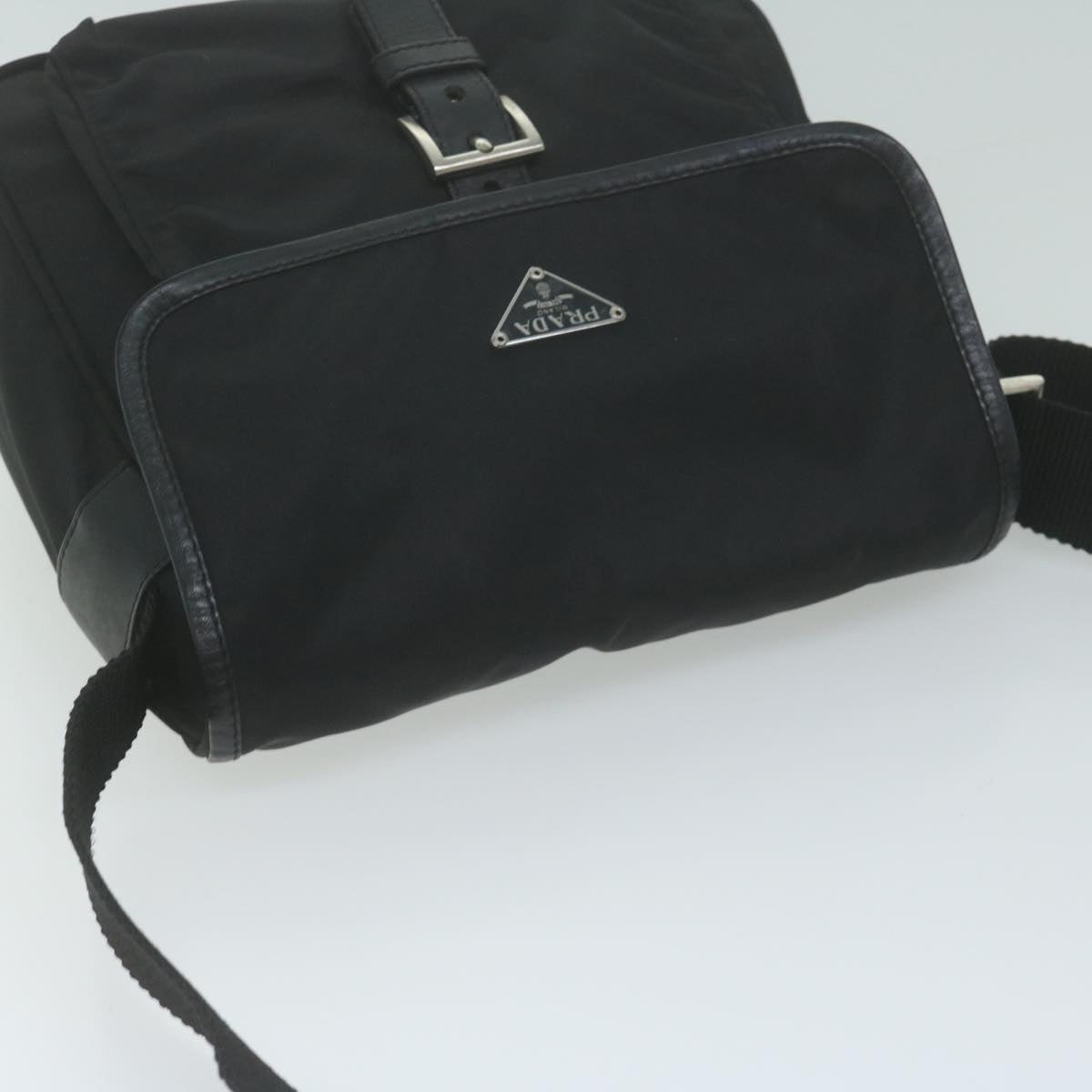 PRADA Shoulder Bag Nylon Black Auth am5761