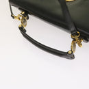 Gianni Versace Hand Bag Leather 2way Black Auth am5762-7