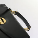 Gianni Versace Hand Bag Leather 2way Black Auth am5762-14