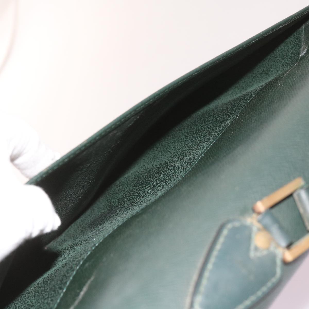 LOUIS VUITTON Taiga Leather Clutch Bag Hand Bag 2Set Green LV Auth am5763