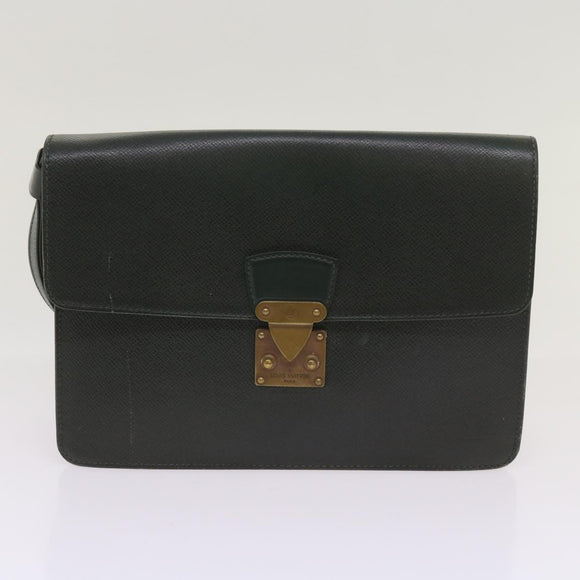 LOUIS VUITTON Taiga Leather Clutch Bag Hand Bag 2 Set Green LV Auth am5763