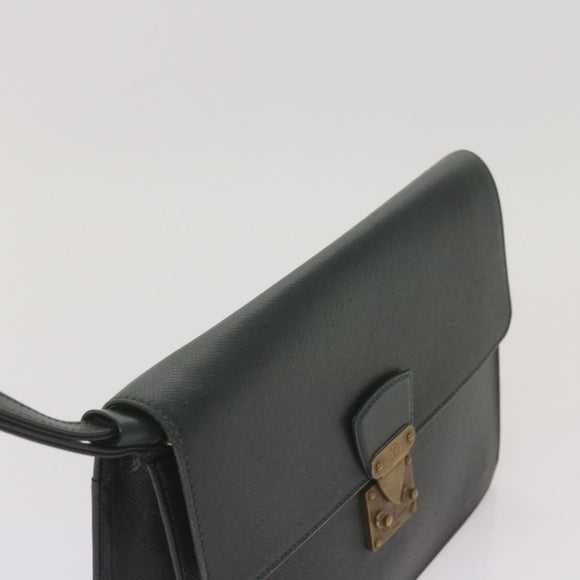 LOUIS VUITTON Taiga Leather Clutch Bag Hand Bag 2 Set Green LV Auth am5763