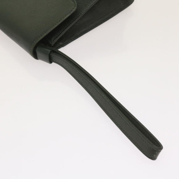LOUIS VUITTON Taiga Leather Clutch Bag Hand Bag 2 Set Green LV Auth am5763