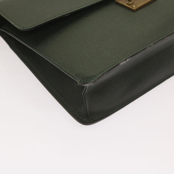 LOUIS VUITTON Taiga Leather Clutch Bag Hand Bag 2 Set Green LV Auth am5763