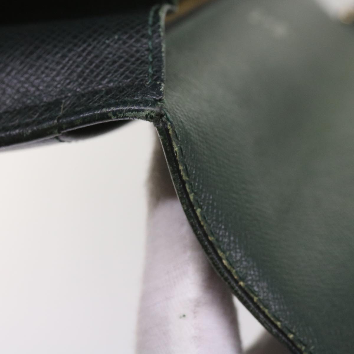 LOUIS VUITTON Taiga Leather Clutch Bag Hand Bag 2Set Green LV Auth am5763