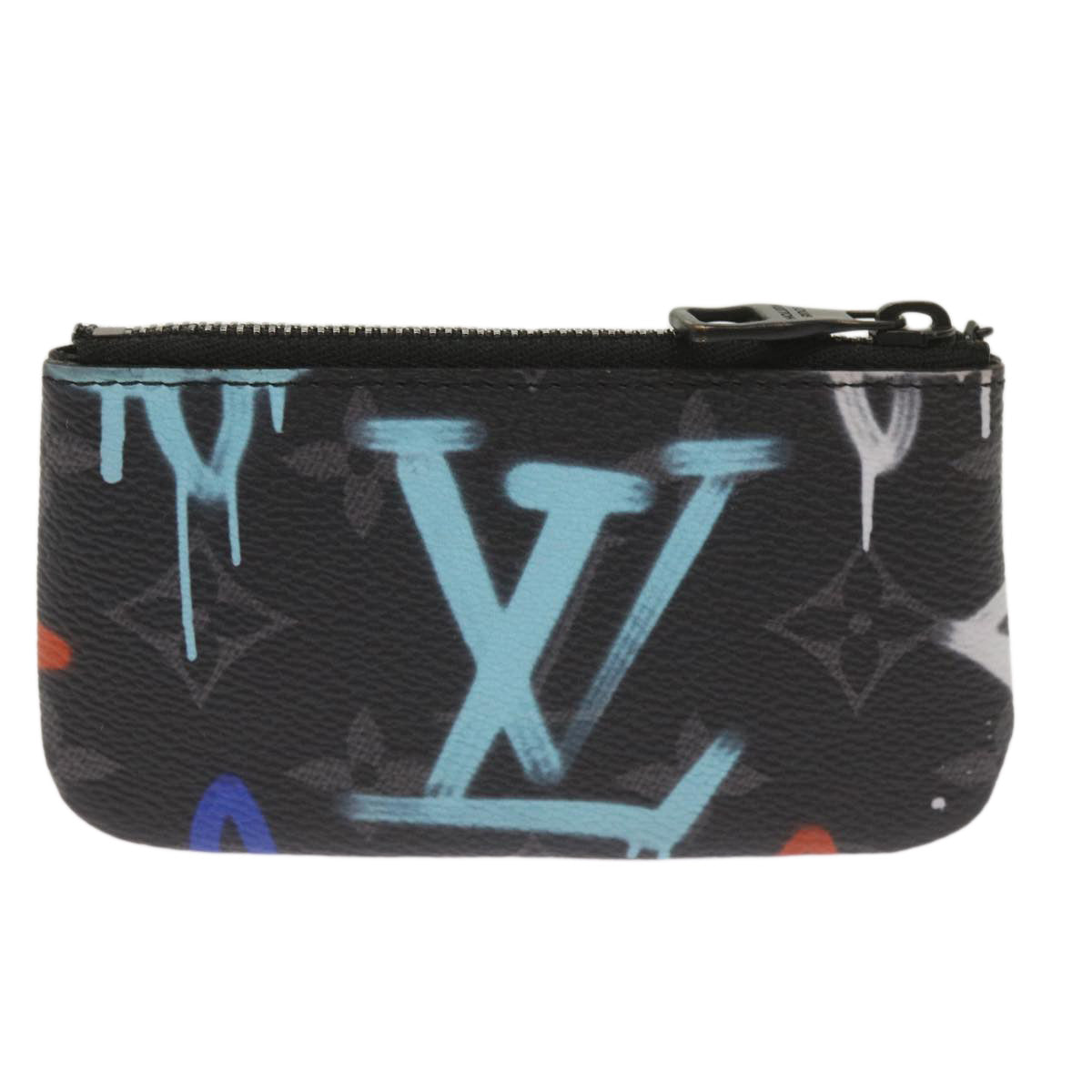 LOUIS VUITTON Monogram Eclipse Multicolor Pochette Cles Purse M81795 Auth am5769 - 0