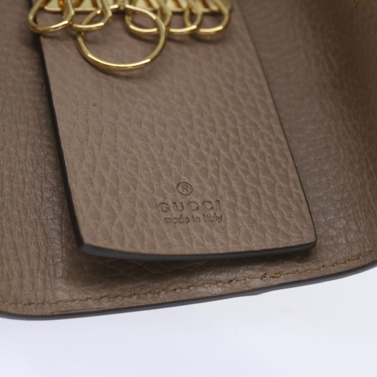 GUCCI GG Marmont Key Case Beige 456118 Auth am5771