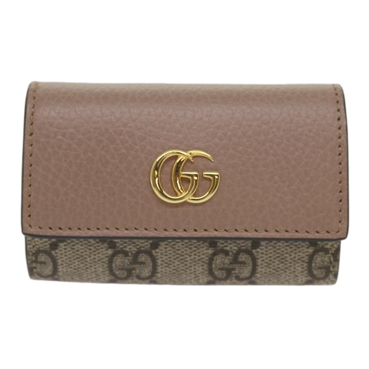 GUCCI GG Marmont Key Case Beige 456118 Auth am5771