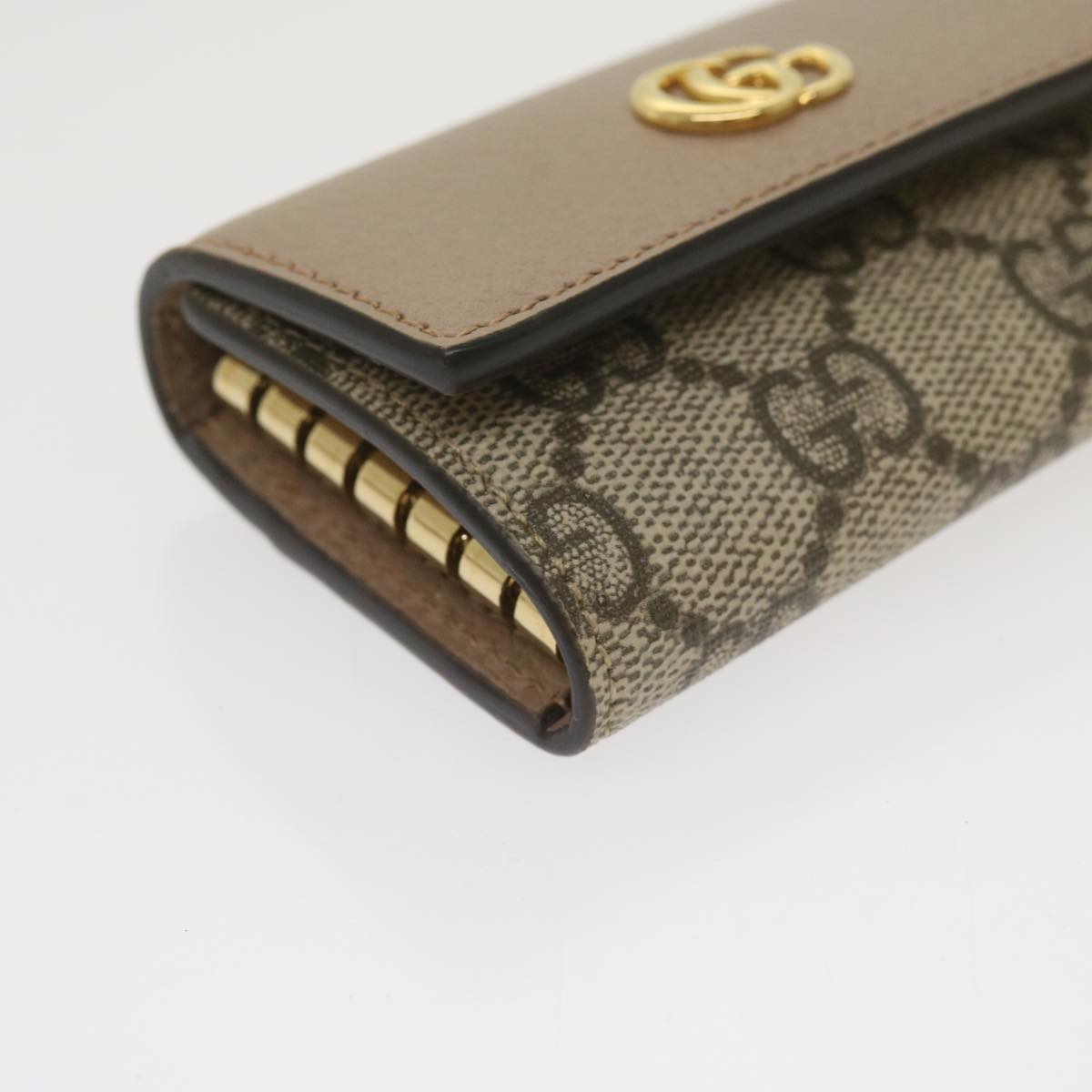 GUCCI GG Marmont Key Case Beige 456118 Auth am5771