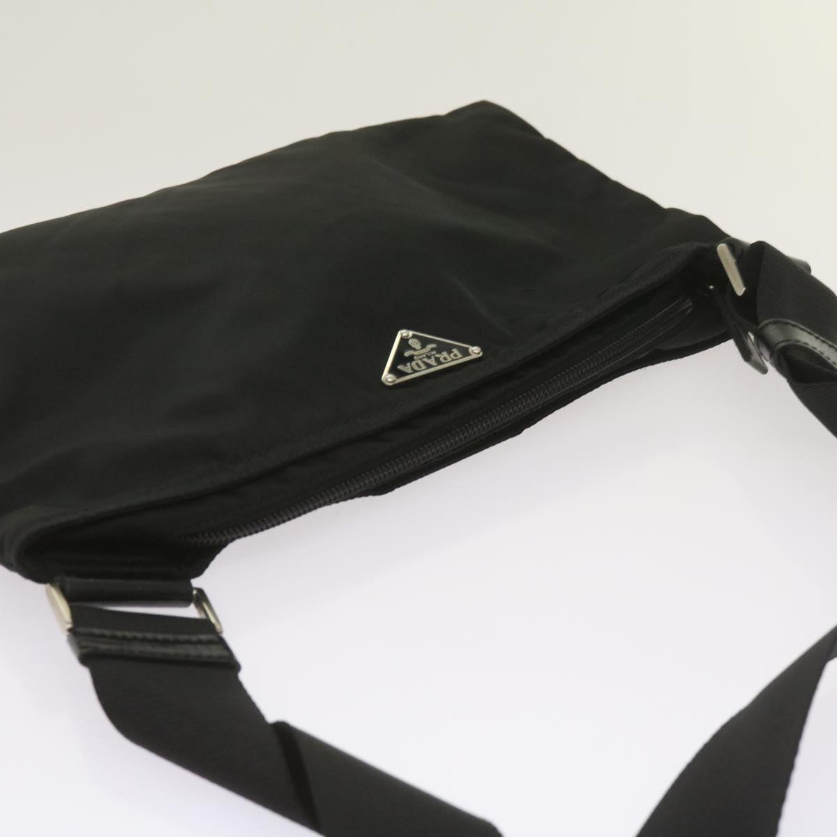 PRADA Shoulder Bag Nylon Black Auth am5780