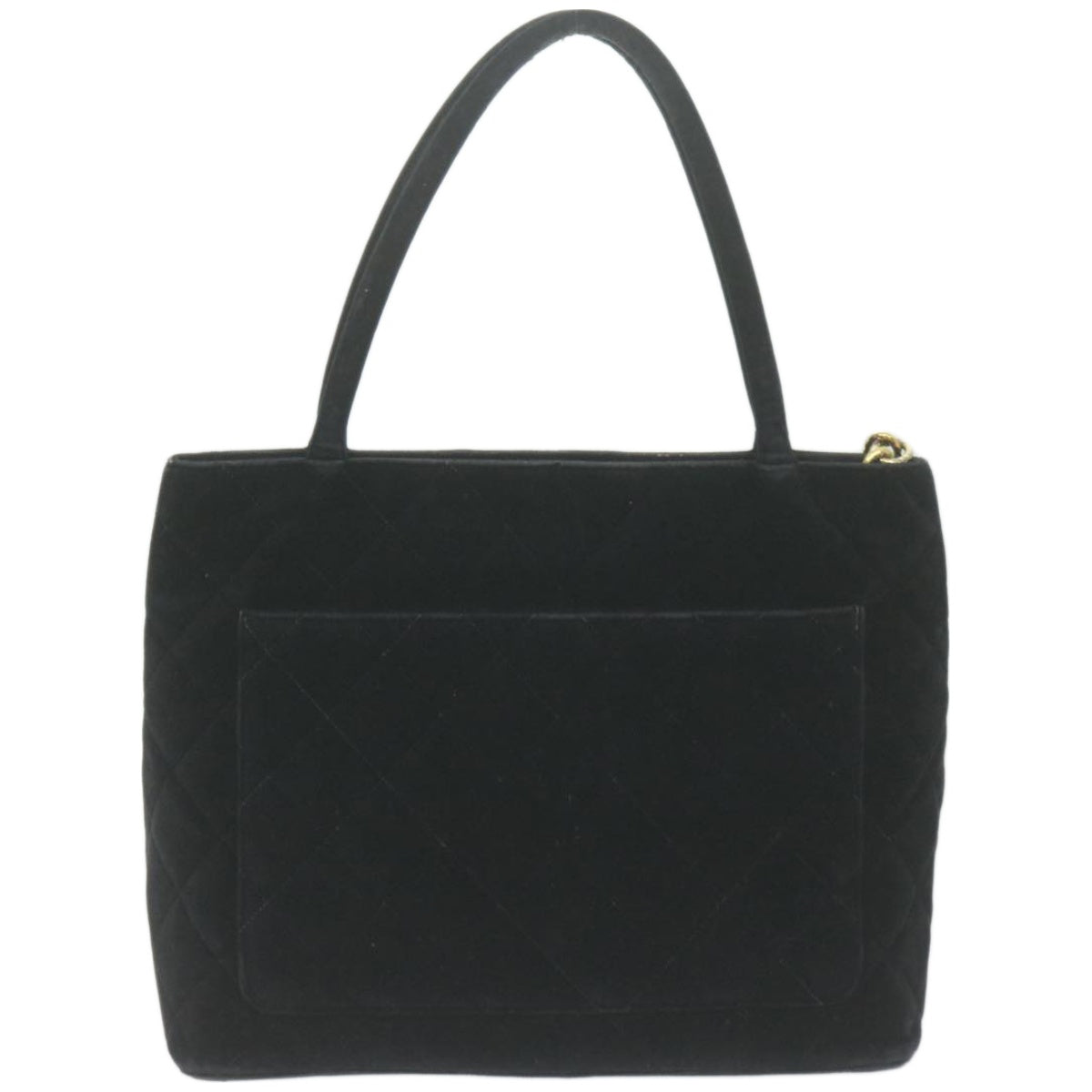 CHANEL Materasse Tote Bag Velor Standard Black CC Auth am5812 - 0