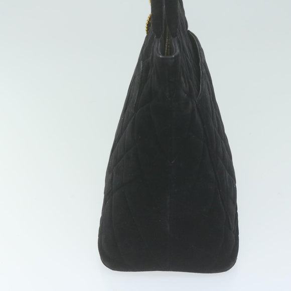 CHANEL Materasse Tote Bag Velor Standard Black CC Auth am5812