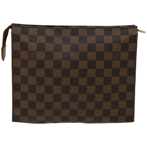 LOUIS VUITTON Damier Ebene Poche Toilette 26 Pouch N47543 LV Auth am5837