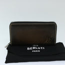 Berluti Calligraphy Long Wallet Leather Brown Auth am5861-12