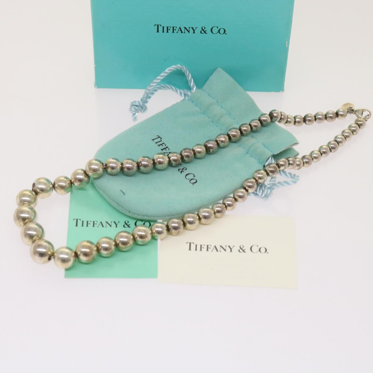 TIFFANY&Co. Pearl Necklace Ag925 Silver Auth am5862