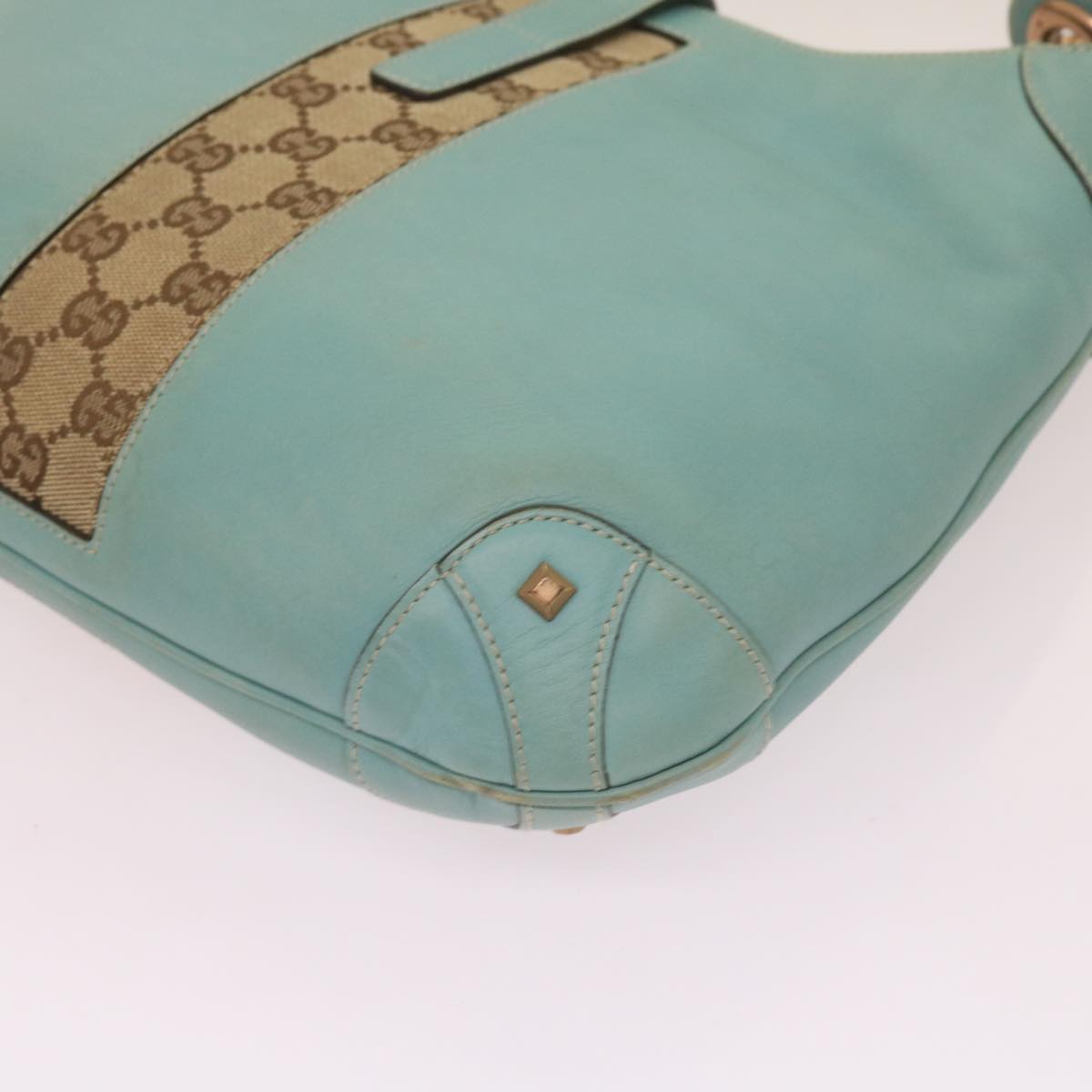 GUCCI Jackie GG Canvas Shoulder Bag Blue 120888 Auth am5869