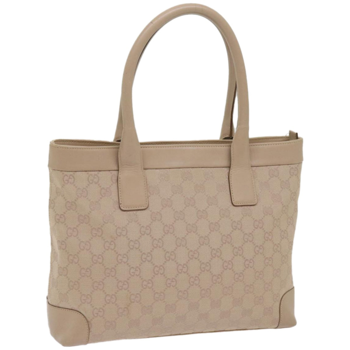 GUCCI GG Canvas Tote Bag Beige 33890 Auth am5876