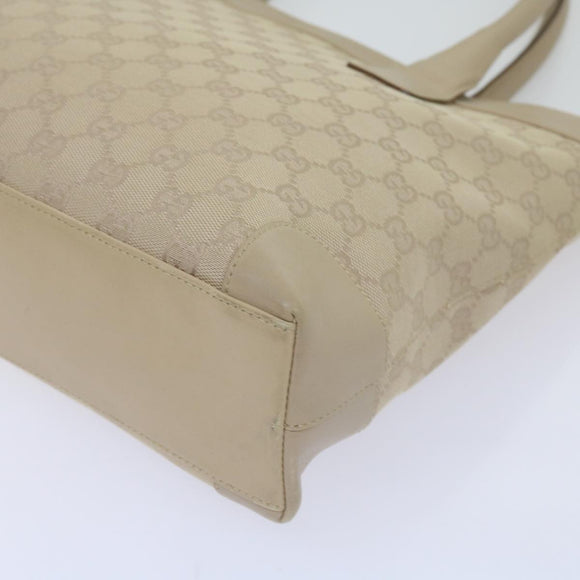 GUCCI GG Canvas Tote Bag Beige 33890 Auth am5876