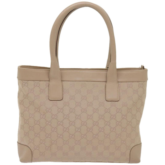 GUCCI GG Canvas Tote Bag Beige 33890 Auth am5876