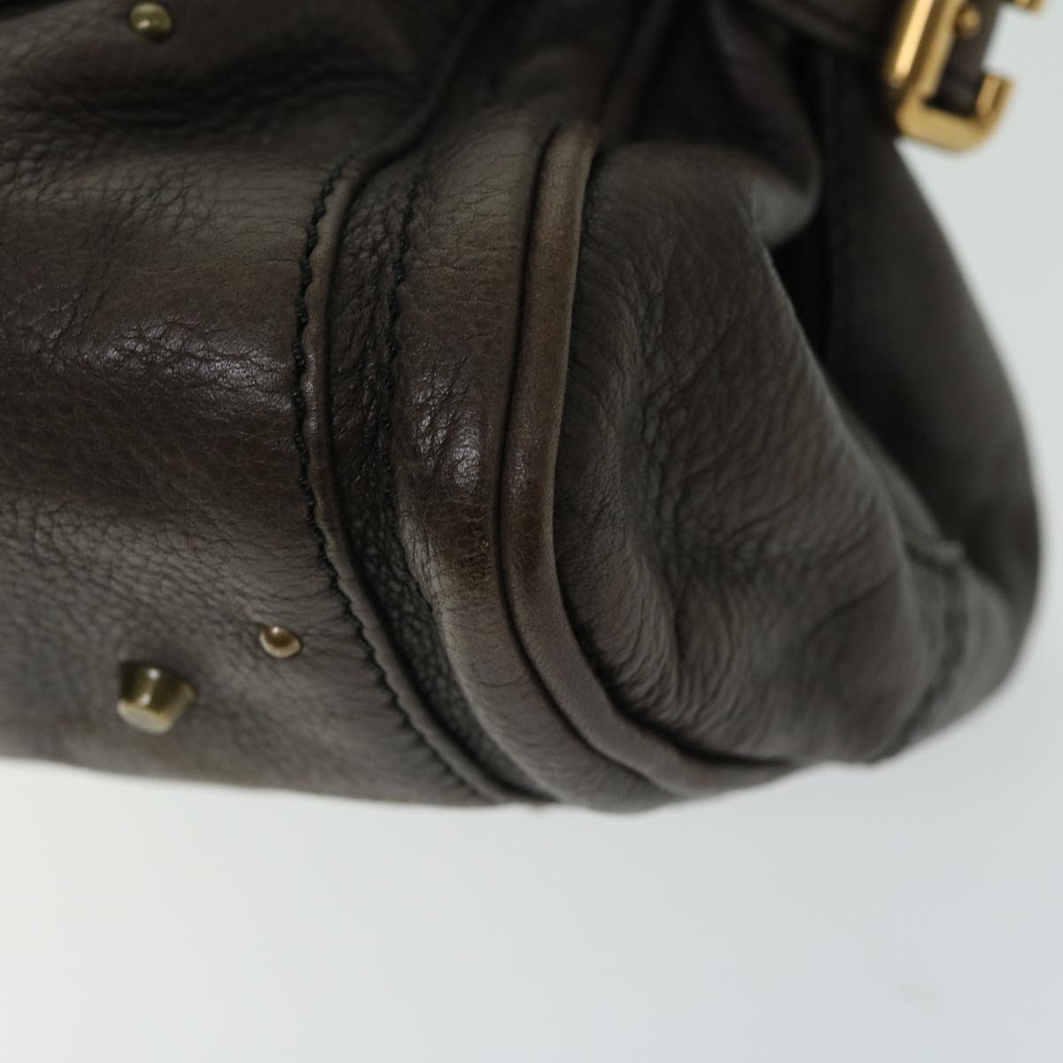Chloe Paddington Hand Bag Leather Brown Auth am5880