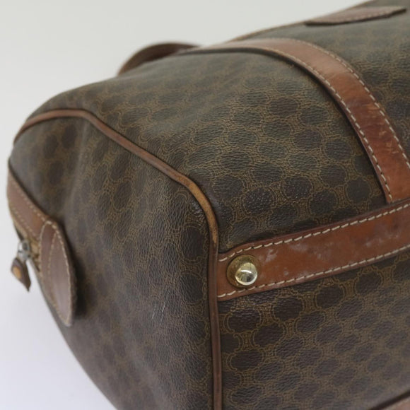 CELINE Macadam Canvas Boston Bag PVC Brown Auth am5885