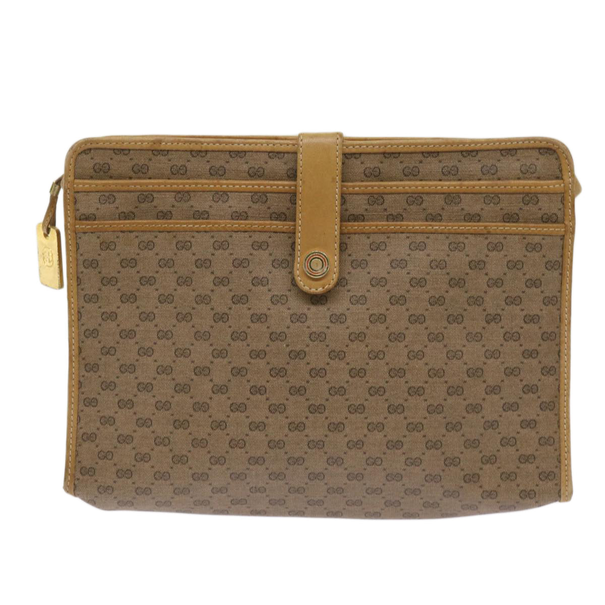 GUCCI Micro GG Supreme Clutch Bag PVC Leather Beige 006 904 0555 Auth am5890 - 0