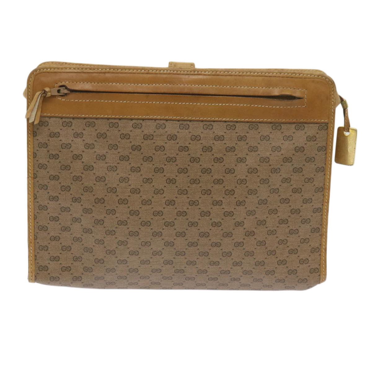 GUCCI Micro GG Supreme Clutch Bag PVC Leather Beige 006 904 0555 Auth am5890