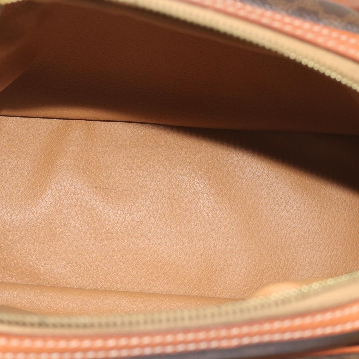 CELINE Macadam Canvas Hand Bag PVC Brown Auth am5897