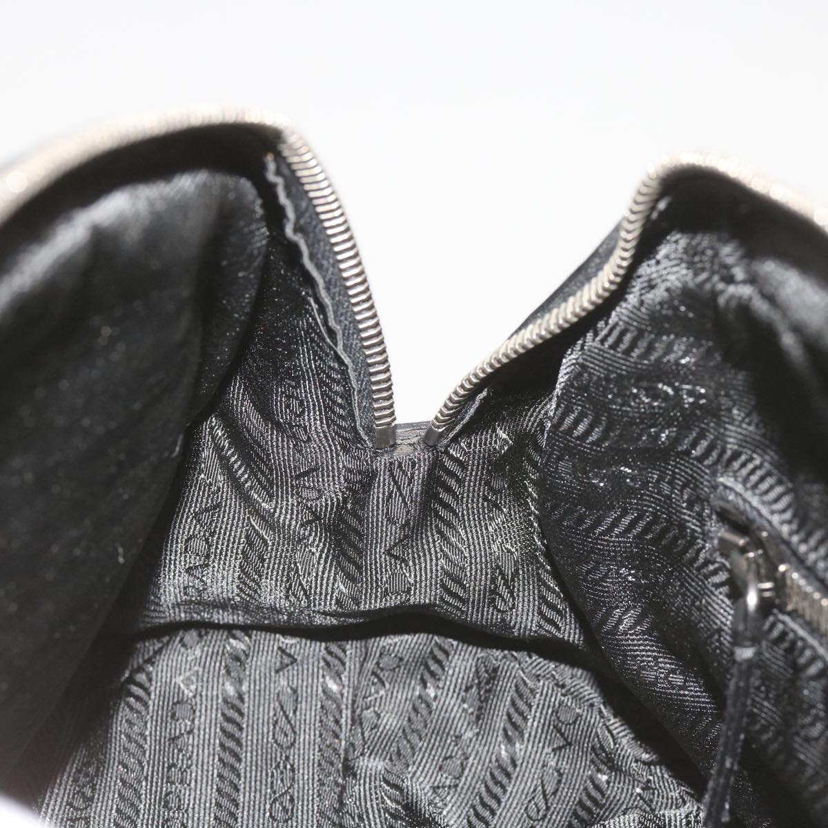 PRADA Hand Bag Leather Black Auth am5903
