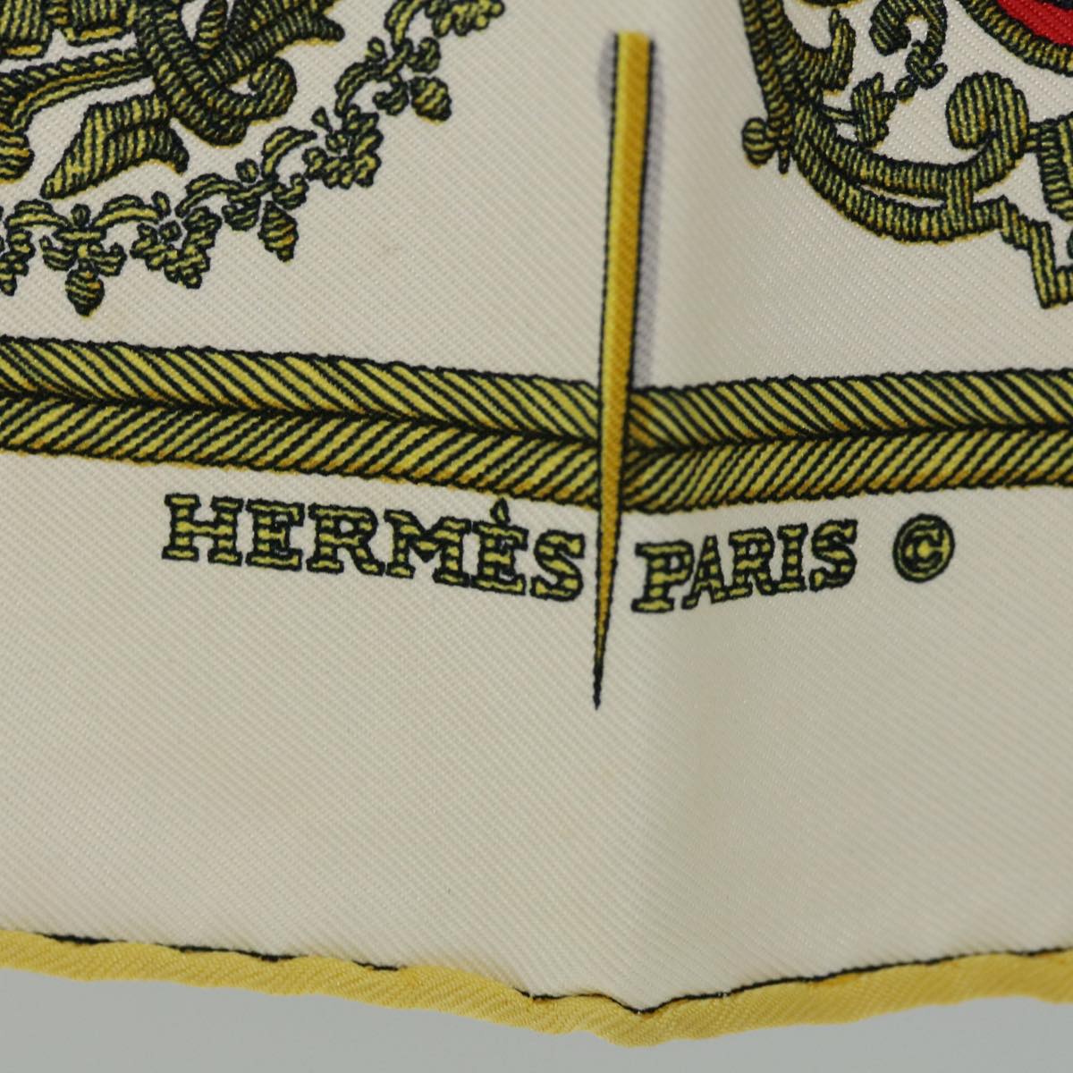 HERMES Carre 40 LES ARMES DE PARIS Scarf Silk Yellow Auth am5910