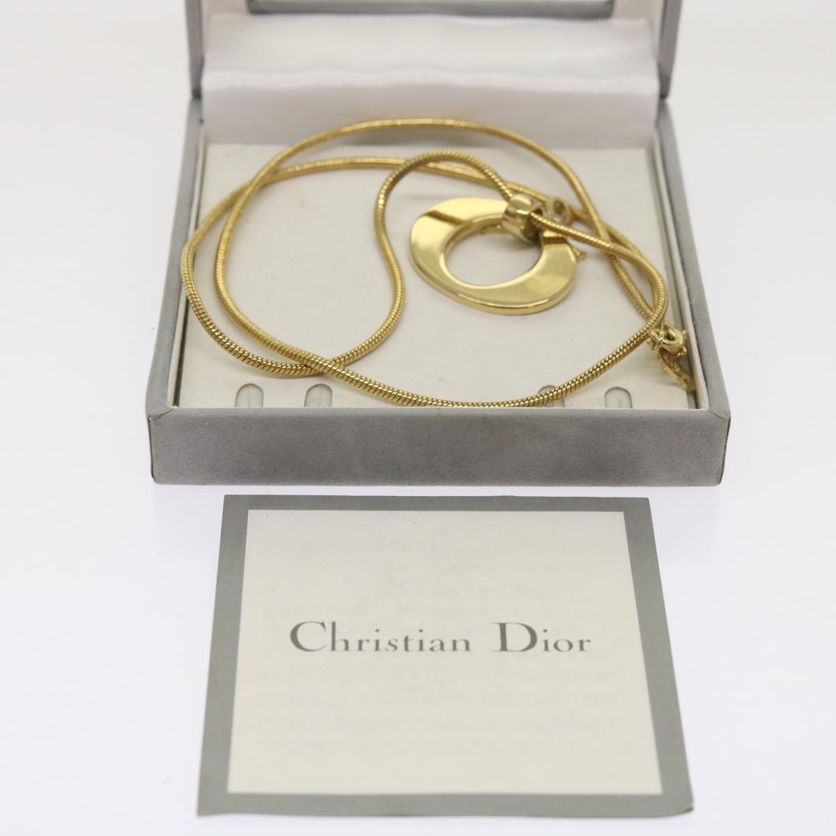Christian Dior Necklace metal Gold Auth am5925