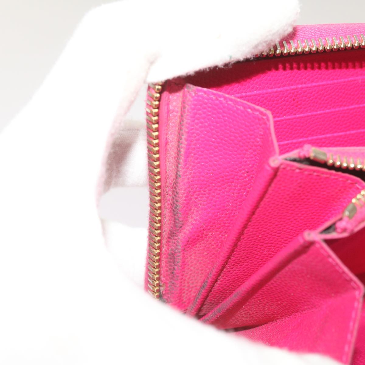 SAINT LAURENT Long Wallet Leather Pink Auth am5944