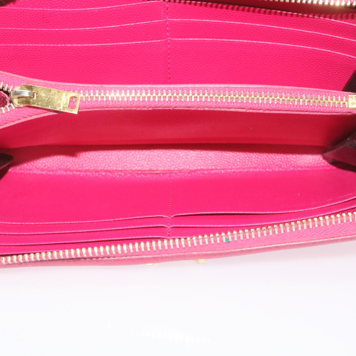 SAINT LAURENT Long Wallet Leather Pink Auth am5944