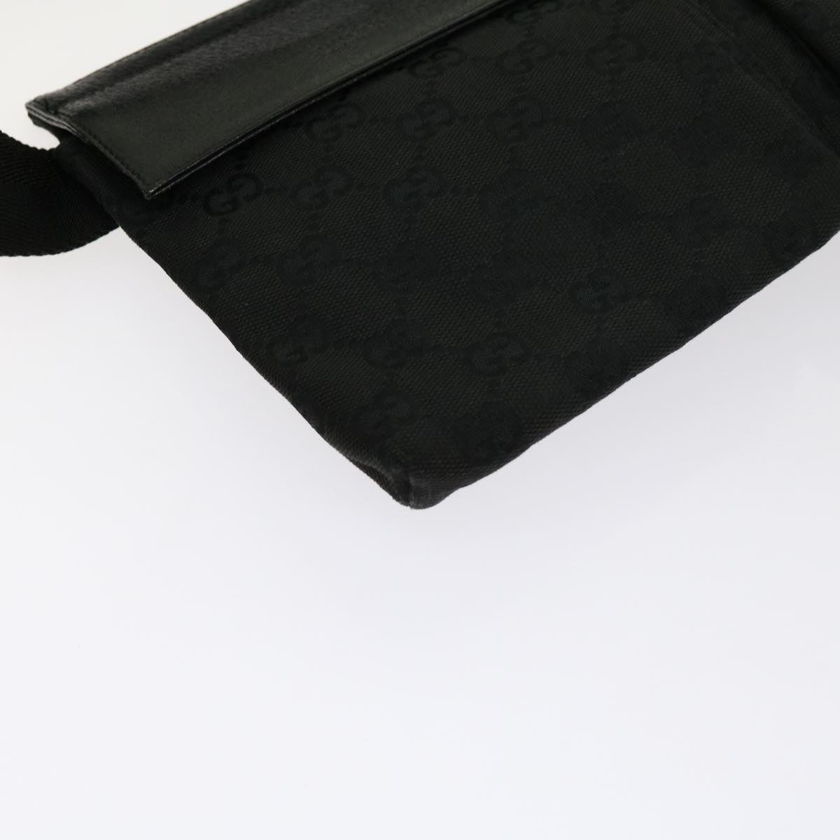 GUCCI GG Canvas Waist bag Black 28566 Auth am5946