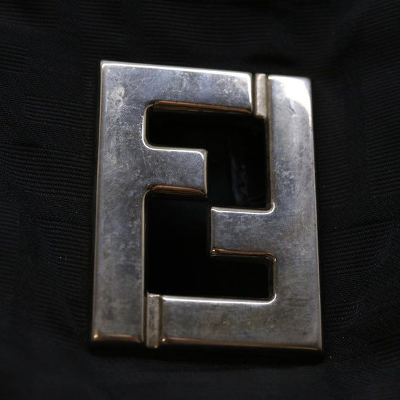 FENDI Zucca Canvas Shoulder Bag Black Auth am5951