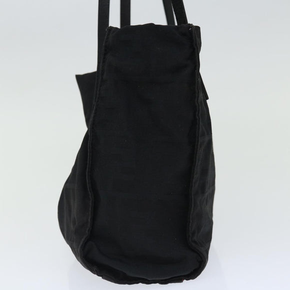 FENDI Zucca Canvas Shoulder Bag Black Auth am5951