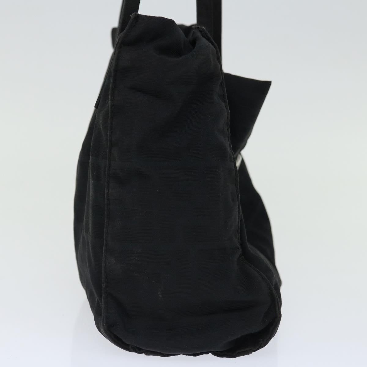 FENDI Zucca Canvas Shoulder Bag Black Auth am5951