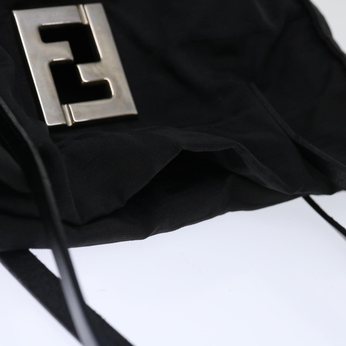 FENDI Zucca Canvas Shoulder Bag Black Auth am5951