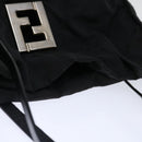 FENDI Zucca Canvas Shoulder Bag Black Auth am5951-6