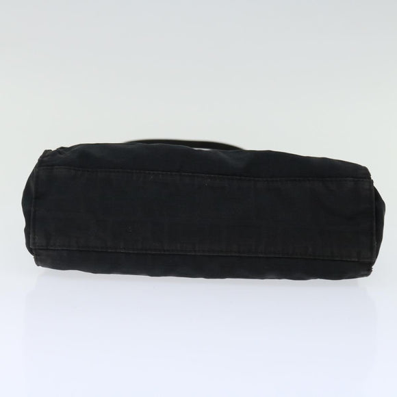 FENDI Zucca Canvas Shoulder Bag Black Auth am5951