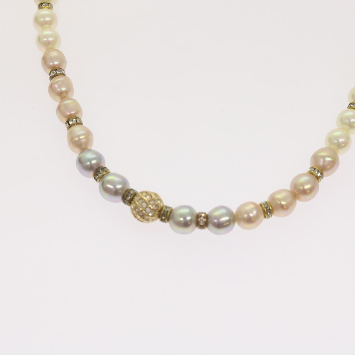 Christian Dior Pearl Necklace Multicolor Auth am5957