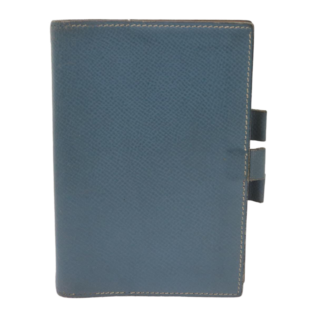 HERMES Agenda GM Day Planner Cover Leather Blue Auth am5960