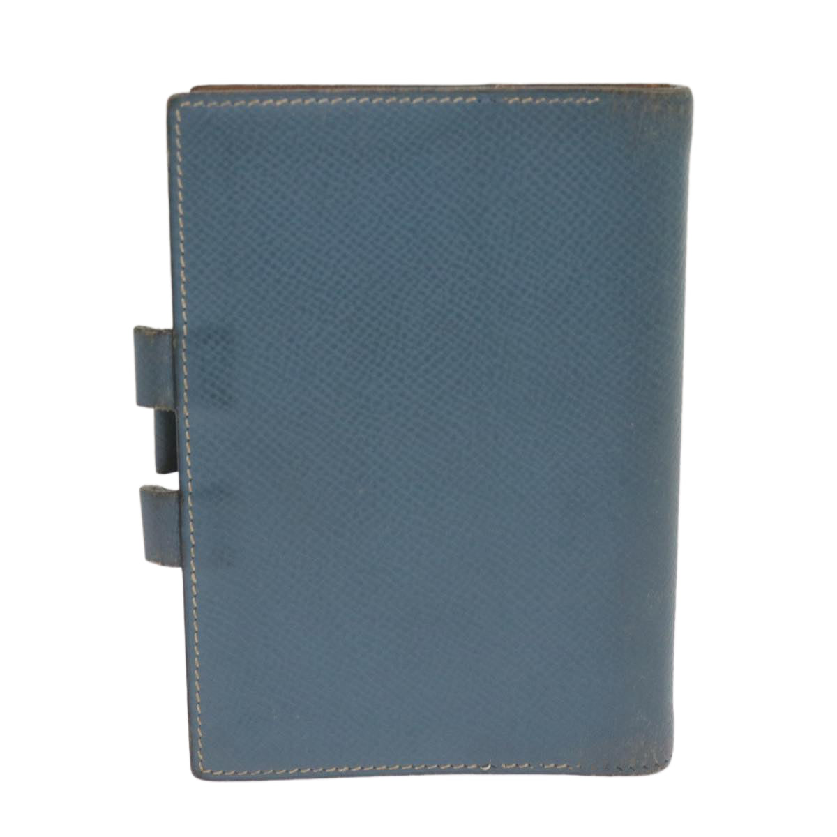 HERMES Agenda GM Day Planner Cover Leather Blue Auth am5960 - 0